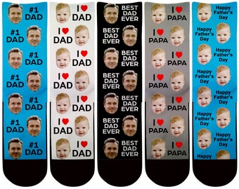 Custom Father's day socks, Custom Face Socks, Personalized socks, Gifts for Father's Day, Gifts for Dad, Gifts for him, I Love Dad, Best Dad