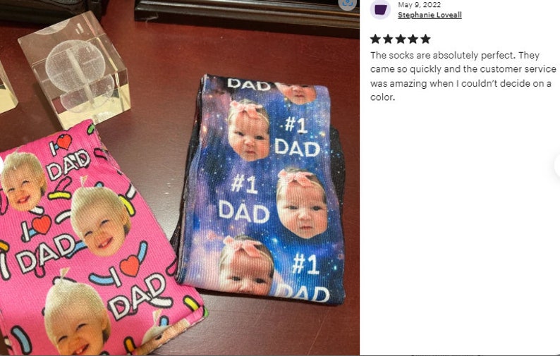 Custom Father's day socks, Custom Face Socks, Personalized socks, Gifts for Father's Day, Gifts for Dad, Gifts for him, I Love Dad, Best Dad image 3