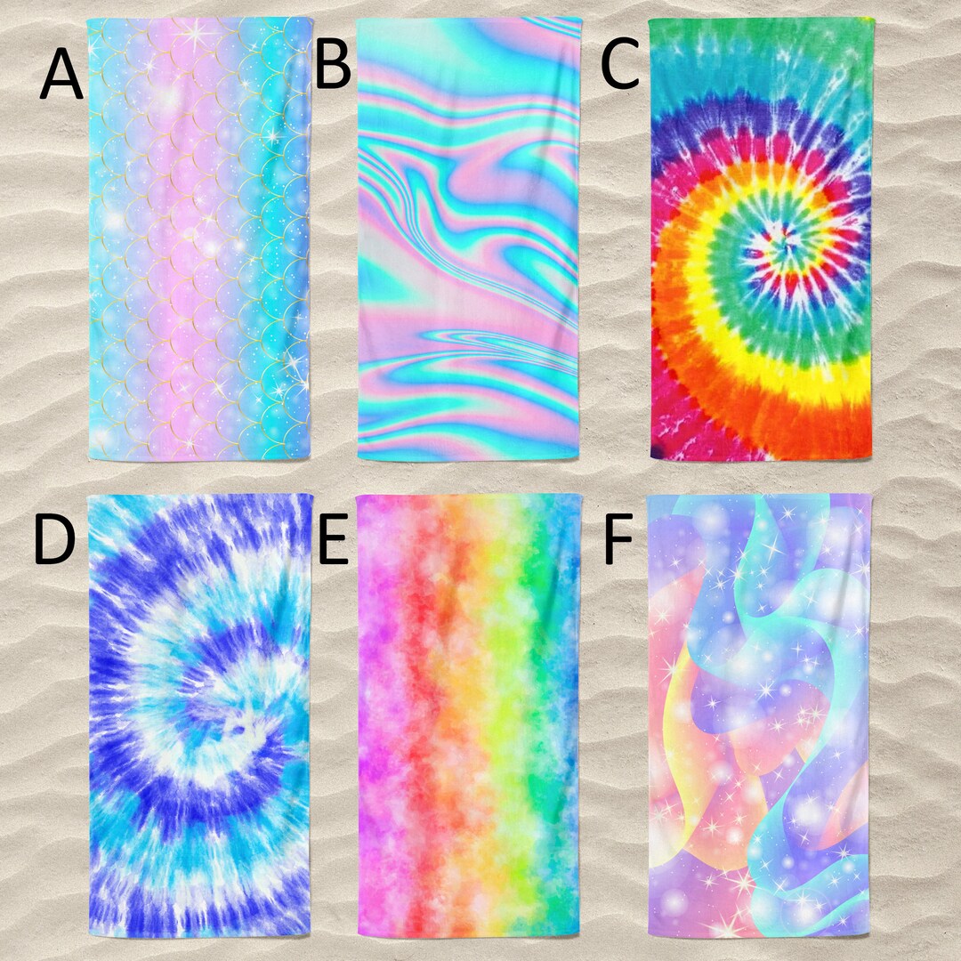 Tie Dye Beach Towel, Pool Party Beach Towels, Cabana Towel