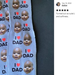 Custom Father's day socks, Custom Face Socks, Personalized socks, Gifts for Father's Day, Gifts for Dad, Gifts for him, I Love Dad, Best Dad image 10