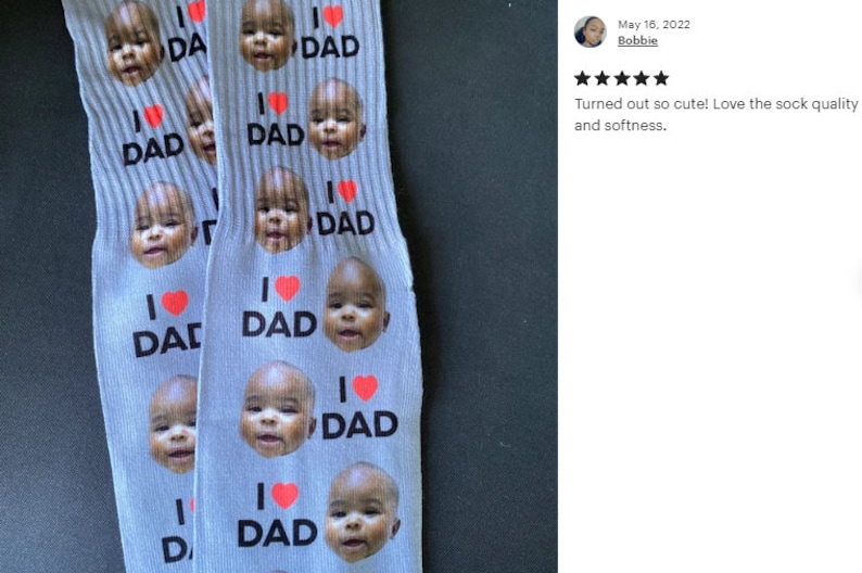 Custom Father's day socks, Custom Face Socks, Personalized socks, Gifts for Father's Day, Gifts for Dad, Gifts for him, I Love Dad, Best Dad image 10