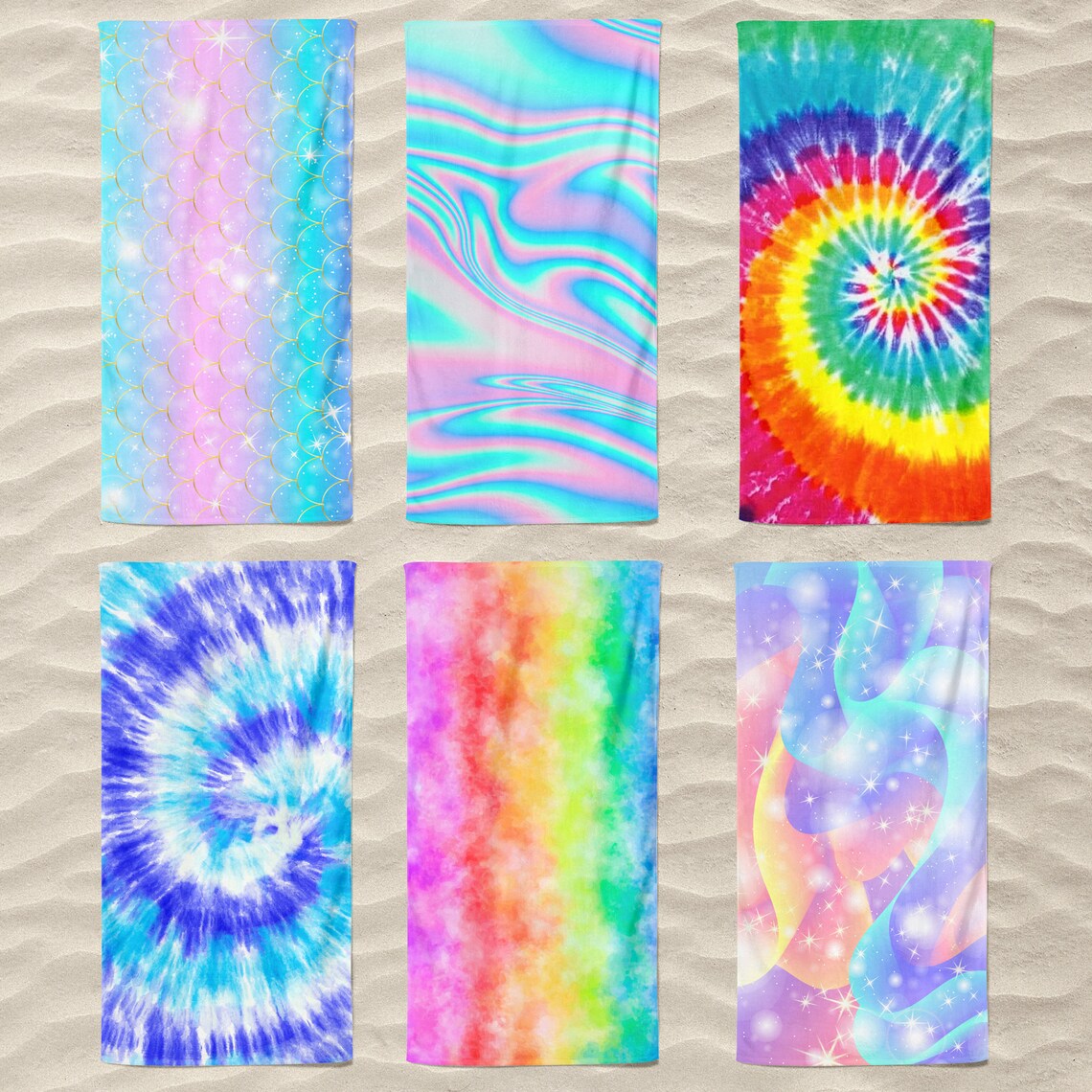 Custom Tie Dye Towel with name Personalized Beach Towels Etsy