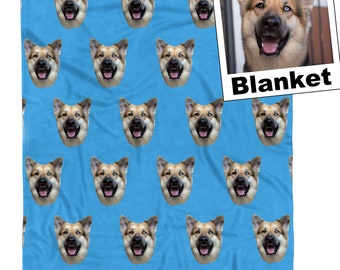 Personalized Pet Photo Blanket, Photo Blanket, Dog Face Blankets, Dog Blankets, Customized Photo Throws, Dog Dad Gifts, Pet Lover Gifts