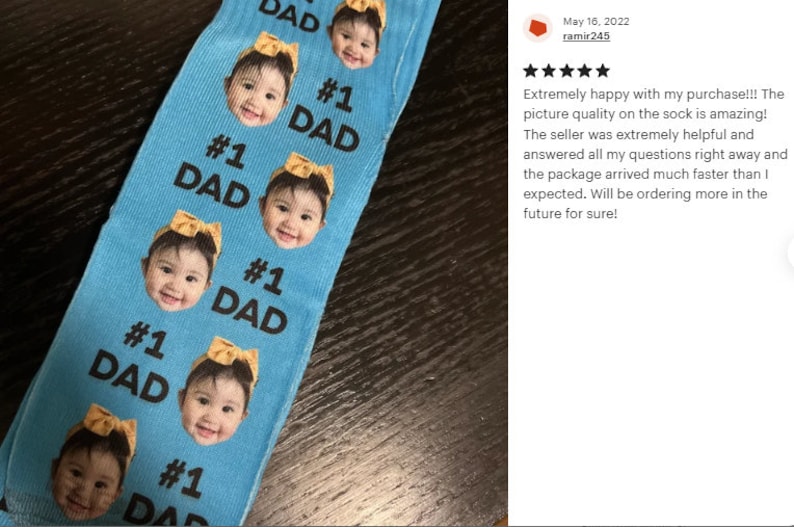 Custom Father's day socks, Custom Face Socks, Personalized socks, Gifts for Father's Day, Gifts for Dad, Gifts for him, I Love Dad, Best Dad image 9