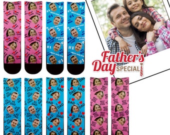 Custom Father's day socks, Custom Face Socks, Personalized socks, Gifts for Father's Day, Gifts for Dad, Gifts for him, I Love Dad, Best Dad