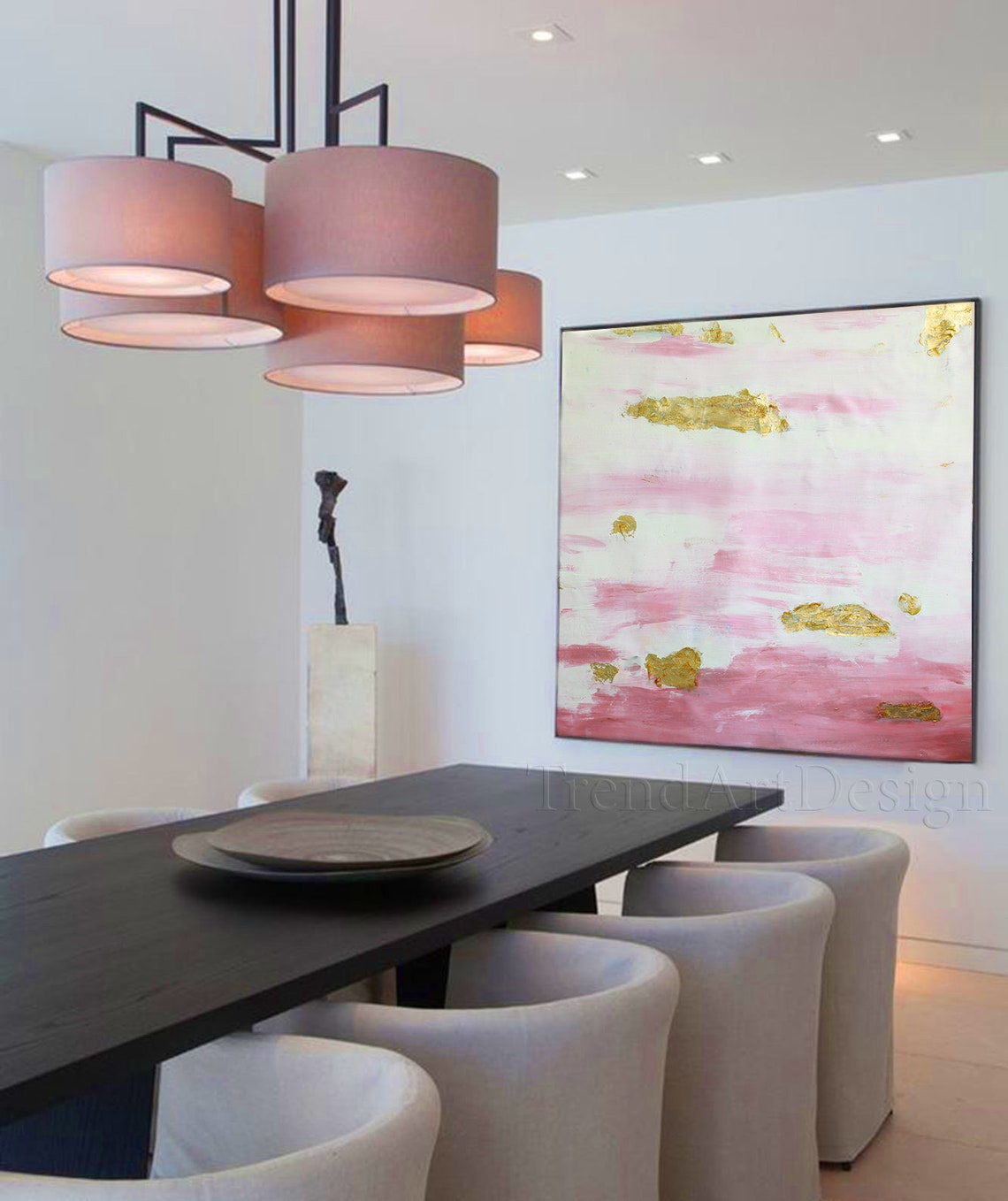 Pink Gold Wall Art Gold Leaf Abstract Painting Large FRAMED Etsy Pink Gold Wall Art Gold Leaf Abstract Painting Large FRAMED Etsy