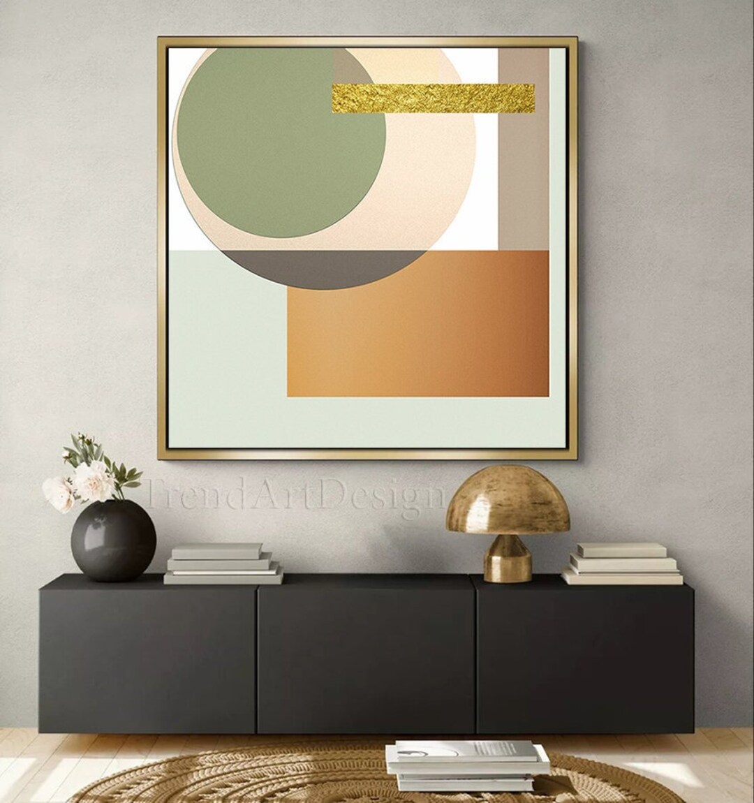 Art Prints, Trendy Art, Sage Green, Earth Tones, Gold Leaf Print