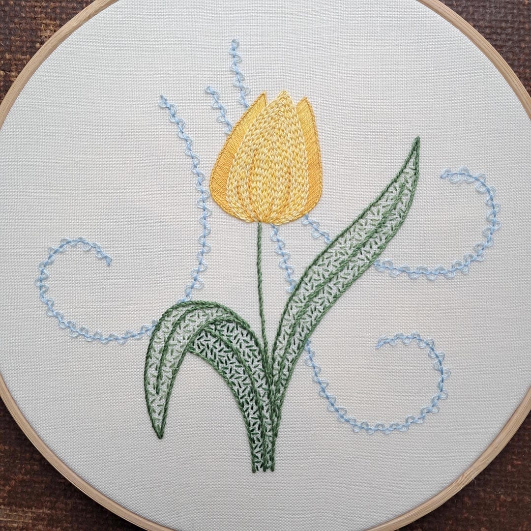 Introduction to Embroidery - Single Tulip PDF Instructions - Etsy