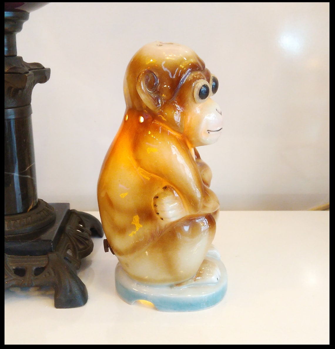 Antique Porcelain Perfume Lamp Monkey Night Lamp Etsy