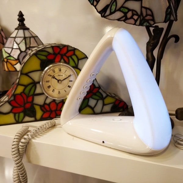 Vintage Pop Art Triangle Telephone Lamp , Space Age Corded Telephone . Phone Lamp Night Lamp Phone