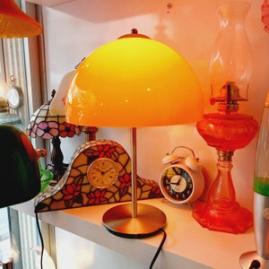 Pop Art Orange Space Age Table Lamp , Retro modern Lighting  Contemporary Lamp, Mid Century Modern Decor,  Gift for him her