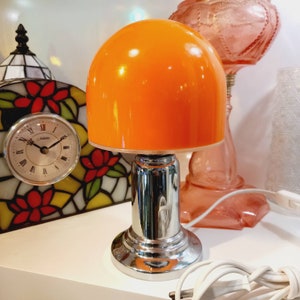 Pop Art Orange Space Age Mini Table Lamp , Mushroom Lamp Vintage Bedside Lamp, Contemporary Lamp, Minimalist Decor, Mothers day gift