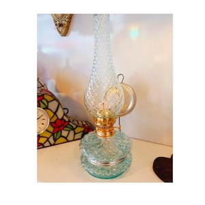 Vintage Oil Lamp , Glass Oil Lamp , Special Design Oil Lamp , Unique Home Decor , Wall Hanging Oil Lamp