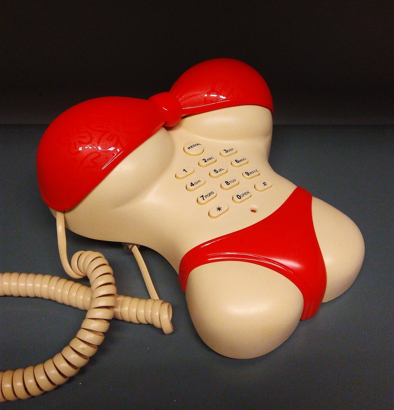 Vintage Novelty Telephone Super Model Girl Phone Red Etsy