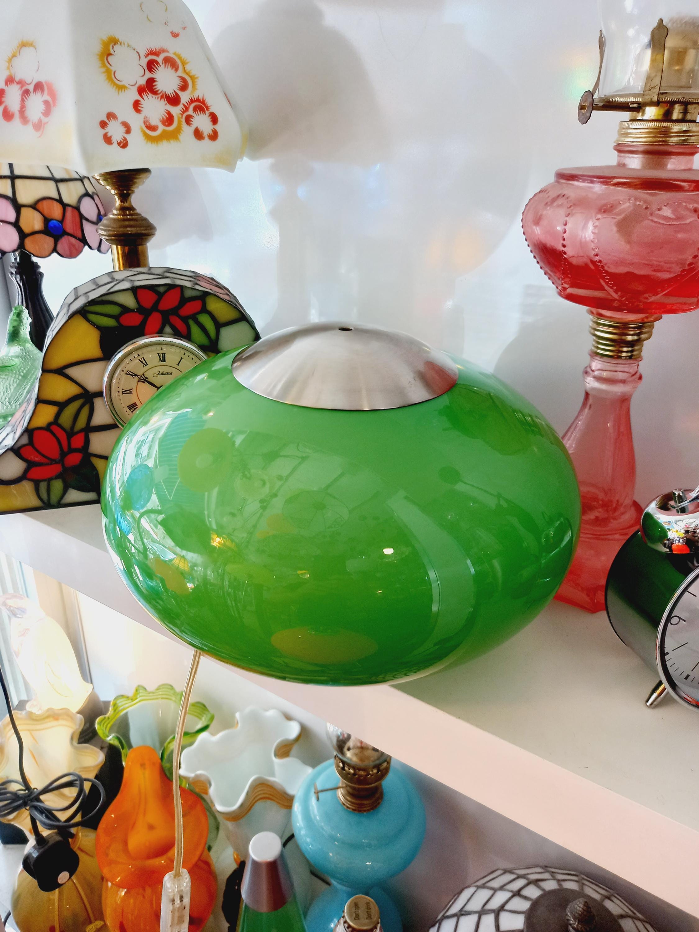Space Age Opaline Glass Lamp, Eglo Ball Light, UFO Globe Space Age Opaline Glass Lamp, Eglo Ball Light, UFO Globe