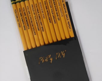 Personalized Custom Pencils, Standard 12 pack #2 Graphite Ticonderoga Pencils, Back to School, Teacher Gift, Stocking Stuffer, Party Favors
