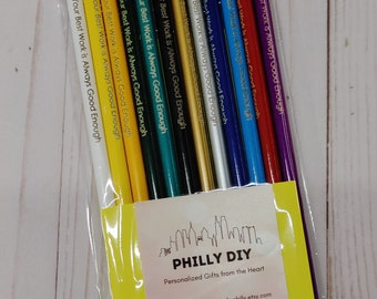 Personalized Custom Colored #2HB Graphite Pencils 12 pack, Funny Stocking Stuffers, Cute Teachers Gift, Party Favors, Holiday Gift for Kids