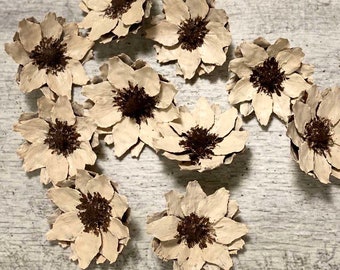 Hand painted pine cone flowers, Dried Decorative pine cone flowers, Unique pine cone flowers for art, floral supplies, painted decor