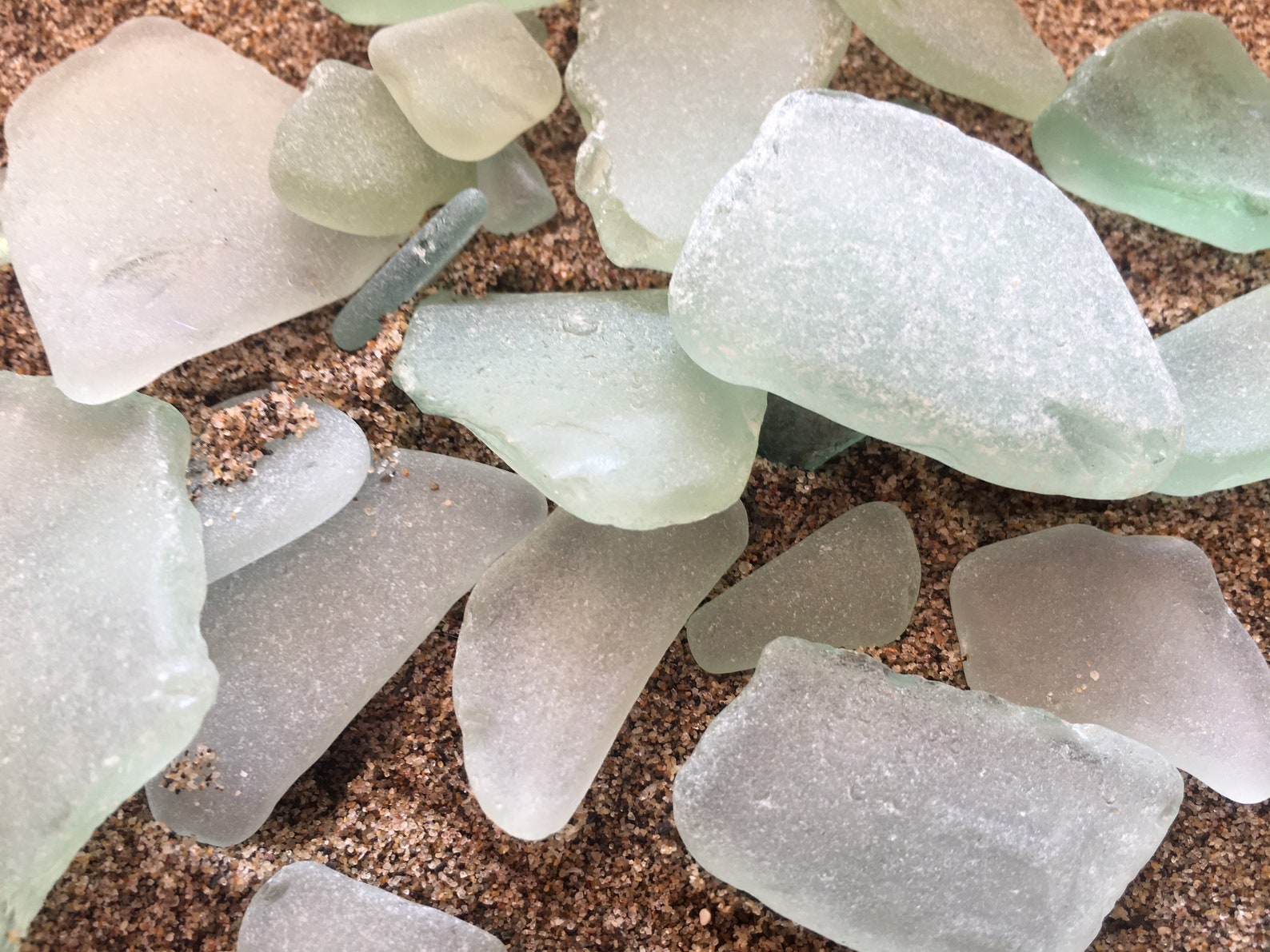 55 pieces Light blue Sea glass Sea washed glass Terrarium Etsy