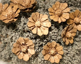 Flores de piña naturales hechas a mano, flores de piña decorativas secas, flores de piña únicas para arte, suministros florales, decoración natural