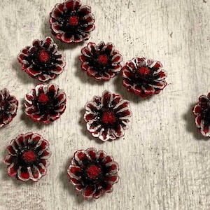Hand painted pine cone flowers, Dried Decorative pine cone flowers, Unique pine cone flowers for art, floral supplies, painted decor