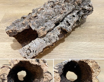 Korkröhre, natürliche Korkröhre, Natürliche getrocknete Dekoration, Terrariendekor, Vivariumdekor, Reptile Terrarium, einzigartige Korkröhre mit einem Loch