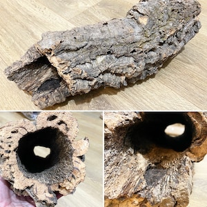 Cork tube, natural cork tube, Natural dried decor, terrarium decor, vivarium decor, Reptile Terrarium, unique Cork tube with a hole