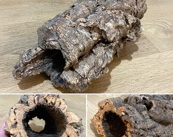 Cork tube, natural cork tube, Natural dried decor, terrarium decor, vivarium decor, Reptile Terrarium, unique Cork tube with a hole