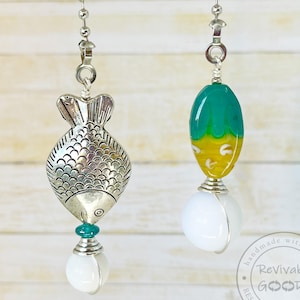Beach Theme Pulls, Ceiling Fan Pulls, Shell Pull, Light Pull Chains,