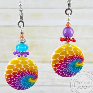 Rainbow Pull Chains, Ceiling Fan Pulls, Light Pulls, Set of 2