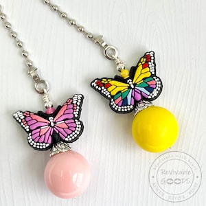 Butterfly Theme, Pull Chains, Ceiling Fan Pull, Light Pull, SET of 2