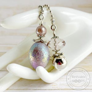 Champagne Pull Chains, Ceiling Fan Pulls, Lamp Chains, Light Pull, Upcycled Beads, Set of 2