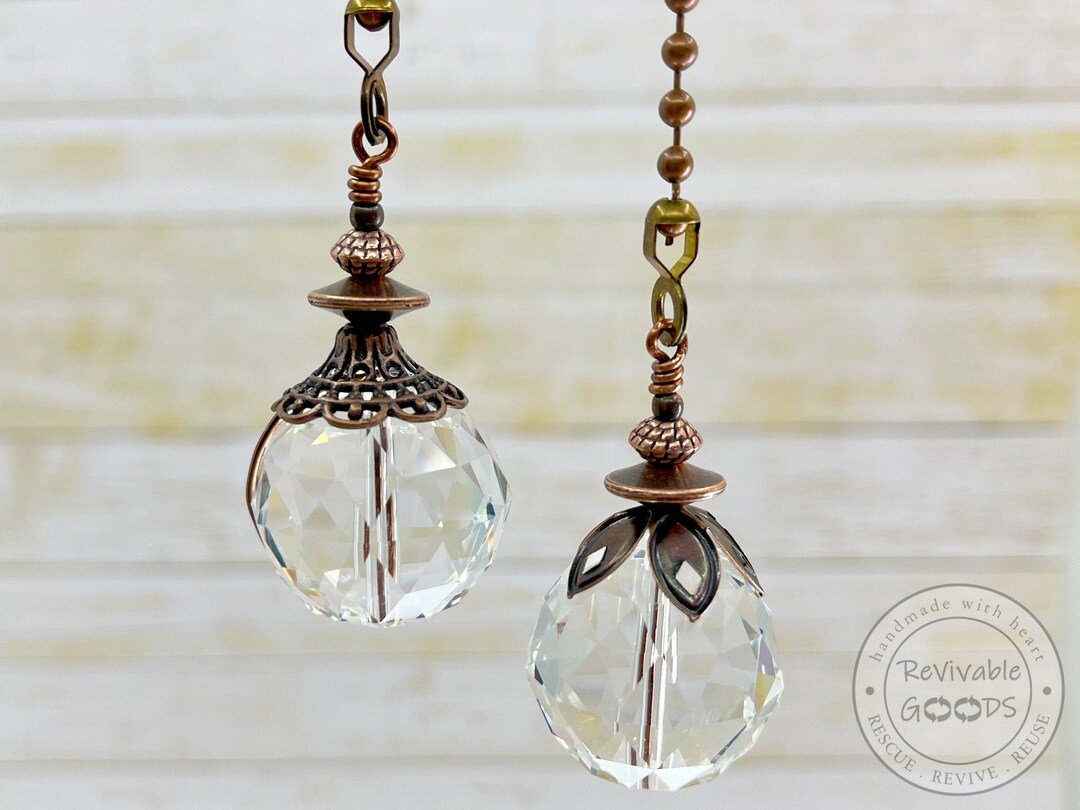 Clear Crystal With Copper Wire ,ceiling Fan Pull Ornament, Light Pull