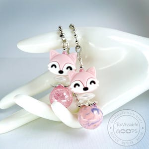 Nursery Fox Decor, Baby Pink Pull Chains, Ceiling Fan Pull, Light Pull, SET of 2
