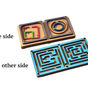 Double Maze Game for Toddler: Wooden Montessori Travel Toy
