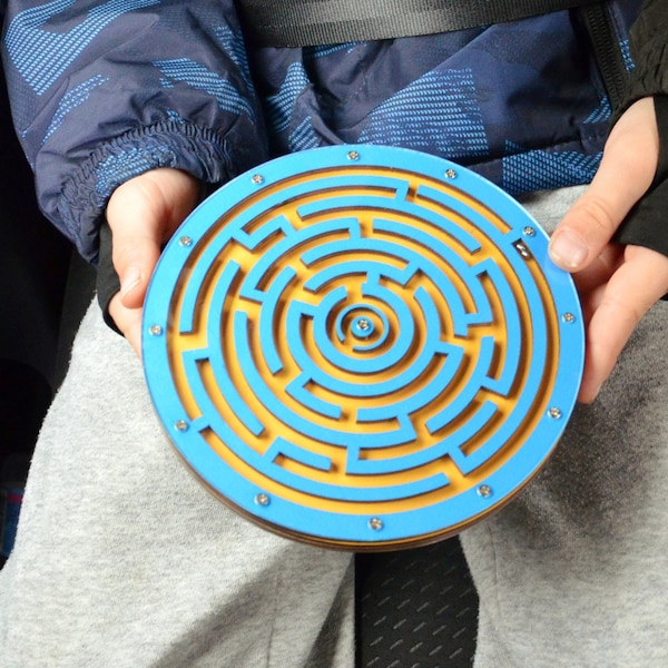 Maze game for kids, Double-sided wooden Labyrinth, Gift for kids, Educational Games, Baby and toddler toy, Montessori toy, Wooden Board Game