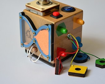 Wooden Fidget Cube | Busy Cube | Toy for Travel | Montessori Toys | Occupational Therapy | Toddler Activities | Activity Cube | Sensory Play