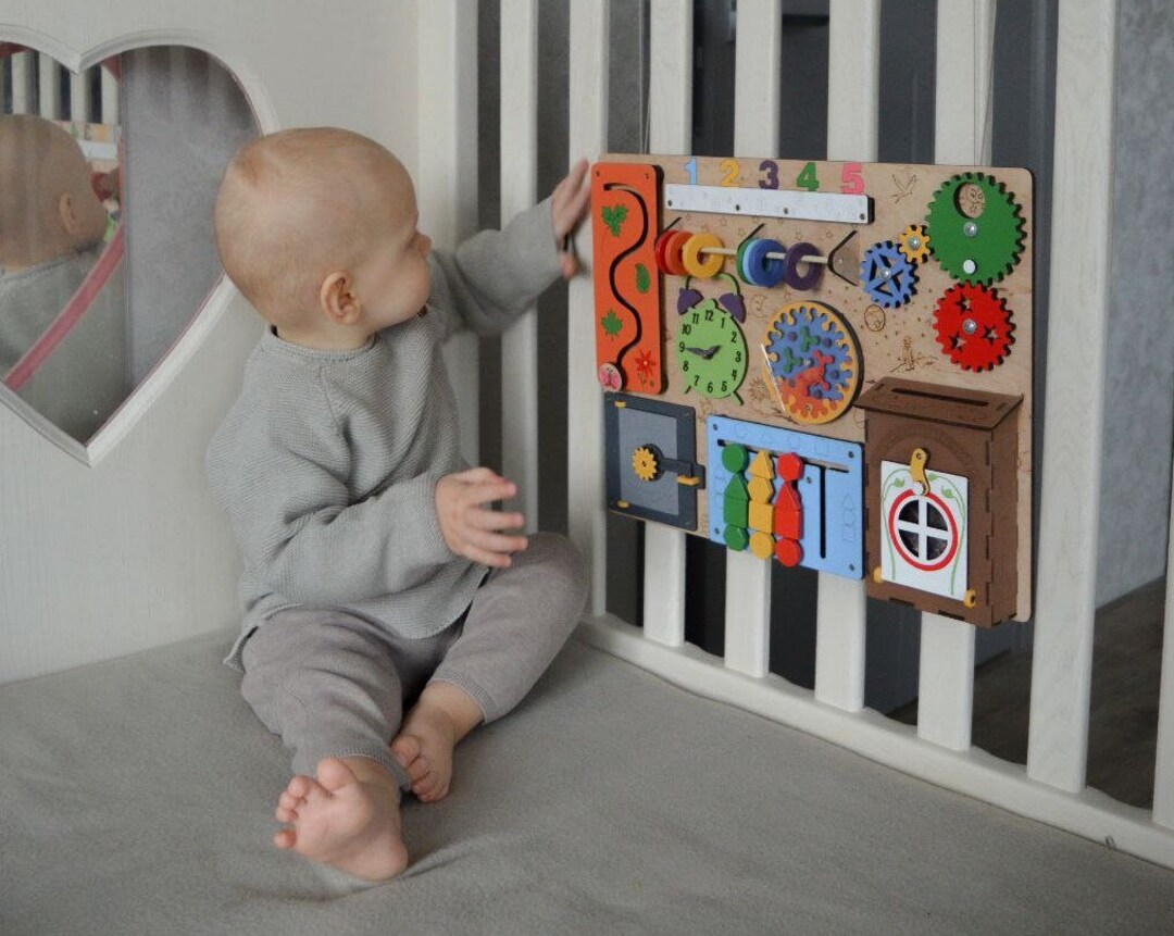 Toddler Busy Board 2 Years Old Personalized Busy Board Montessori Toy Baby Gift Etsy