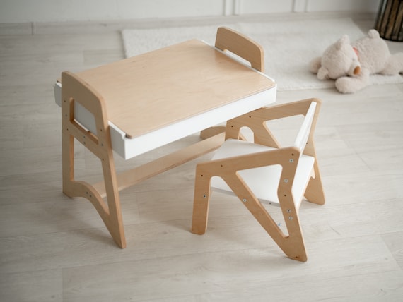 Toddler Table and Chair Set, Nursery Furniture, Activity Table, Montessori Kids Furniture, Toddler Gifts,  Playroom Decor