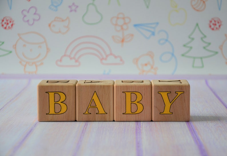 Babies Photo Props Gift, Baby Wooden Blocks, Custom Blocks for Baby, Personalized Wood Blocks, Nursery decor, Name Letters, Baby Shower Gift image 6