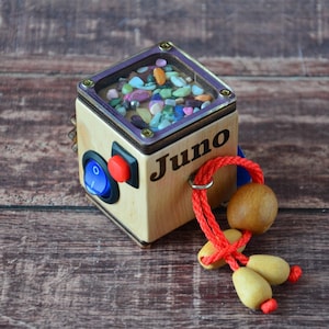 Personalized busy cube - Wooden educational toy - Travel busy board - Montessori toys - Sensory cube - Kids gift idea - Learning cube