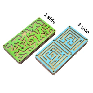 Wooden Labyrinth Game for Toddler, Two Sided Labyrinth, Maze Game for Kids, Development Toy, Travel Toy for Baby, Sensory Toys, Baby Gifts