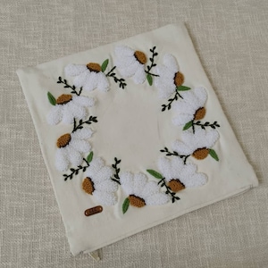 Handmade Punch Needle Embroidery Circle Pillow Cover, Pillow Case, Punch Pillow, Cushion Cover, Punch Needle Kuddfodral, Punch Kudde,