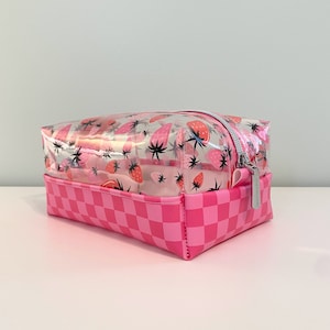 Strawberry and Pink Checked Boxy Bag
