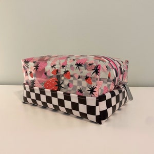 Strawberry and B/W Checked Boxy Bag