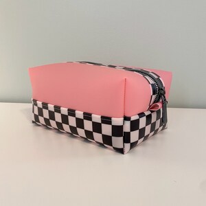 Pink and B/W Checked Boxy Bag