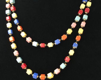 Antique Art Deco Style Harlequin Flapper Style Necklace.