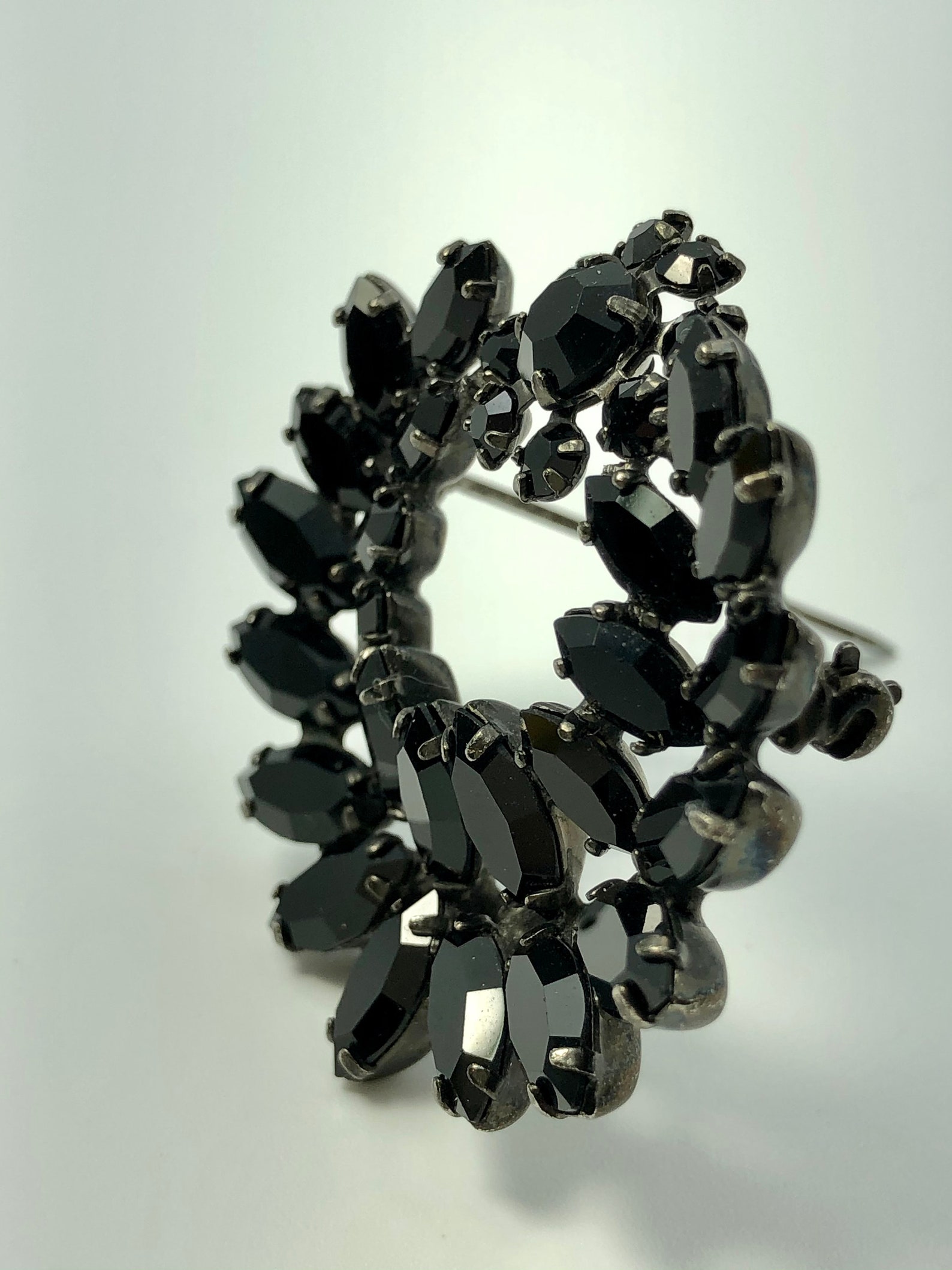 Sherman Black/jet Japanned Brooch Etsy