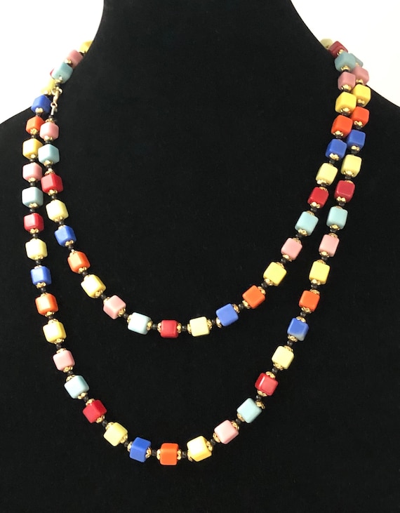 Vintage Harlequin Flapper Style Necklace