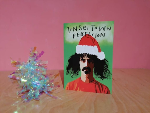 Christmas Card. Frank Zappa. Santa. Tinsel. A6. Greetings Card